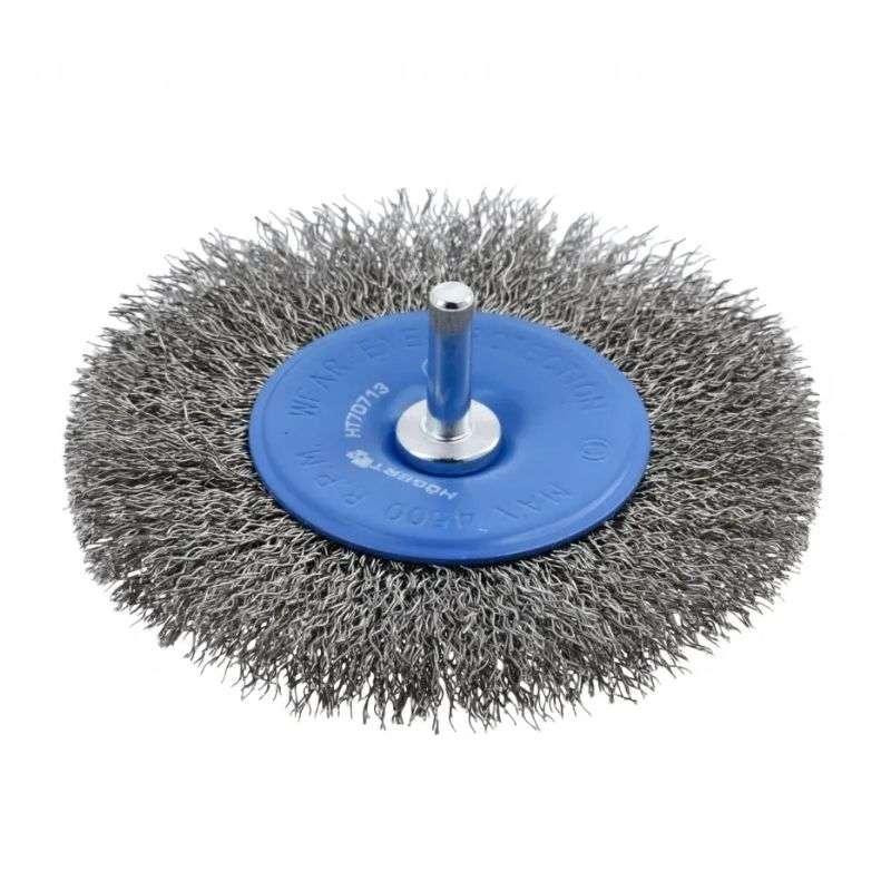 Дискова щітка для дрилі Hogert 100мм 4500об/хв по дереву та металу сталева пряма (HT7D713), фото 1