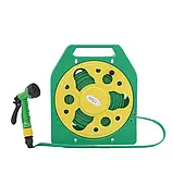 💚Поливальний шланг з котушкою та пістолетом-розпилювачем BSM 15м для поливу саду городу Зелений, фото 3