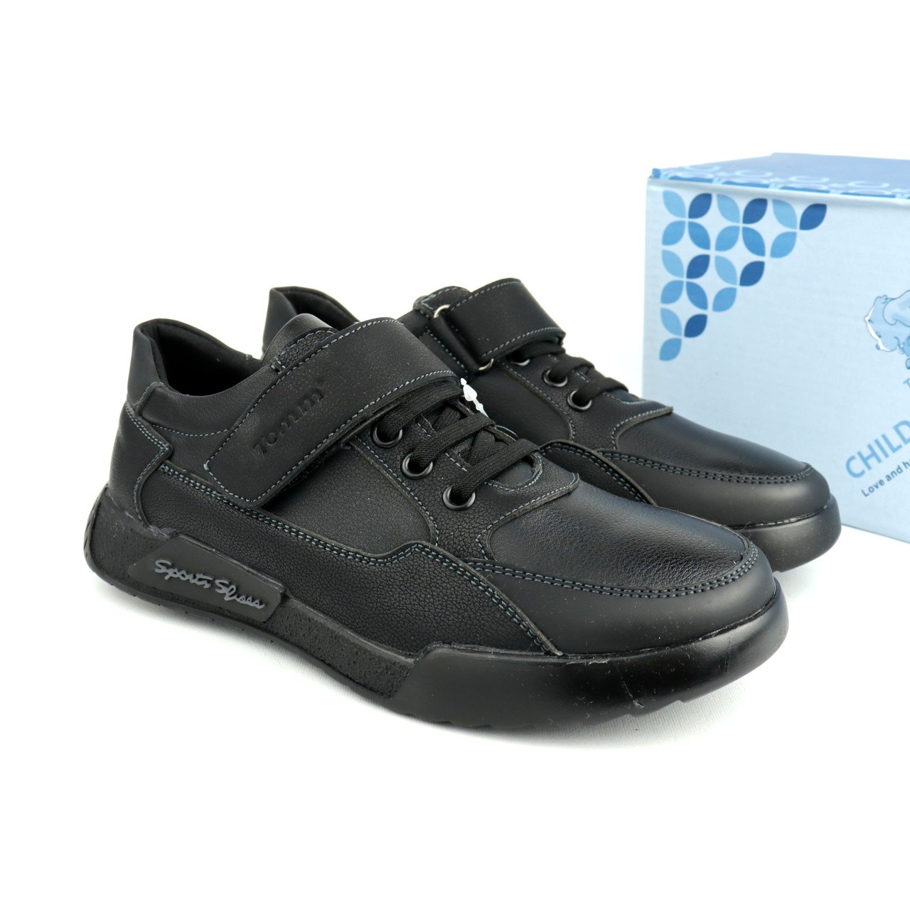 Туфлі для хлопчиків підлітків чорні Tom.m розмір