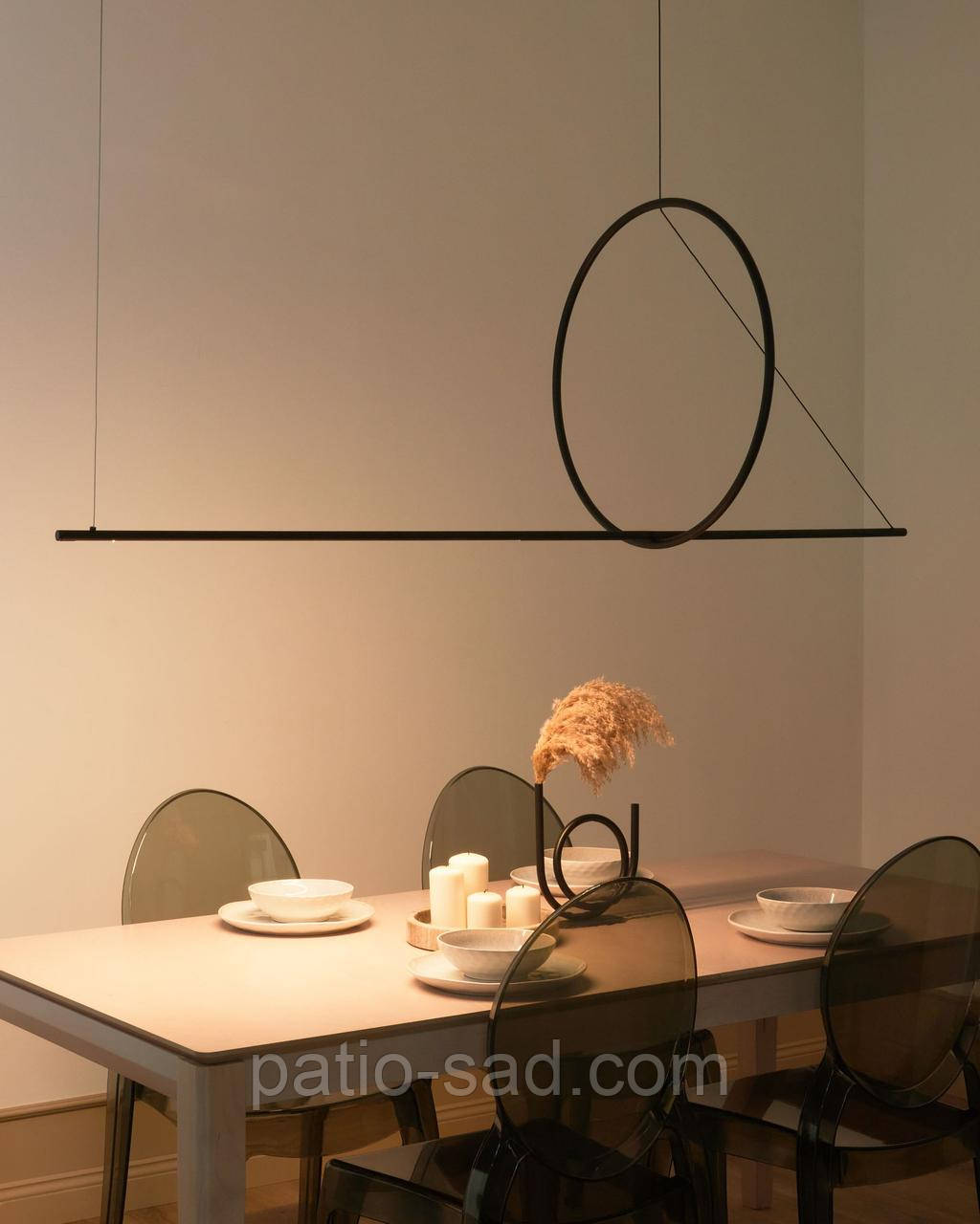 Шикарна підвісна люстра TAMOR з димером, метал, чорний, фото 1