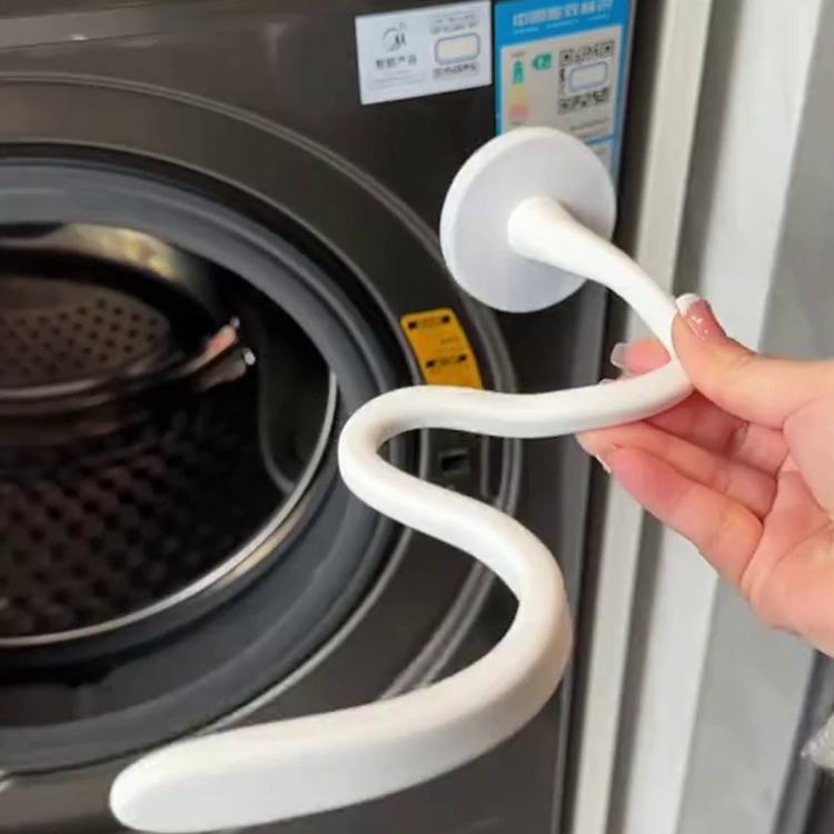 Магнітний тримач дверцят пральної машини захист від цвілі та вологи. Гнучкий фіксатор люка білий, фото 1