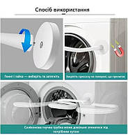 Магнітний тримач дверцят пральної машини захист від цвілі та вологи. Гнучкий фіксатор люка білий, фото 5