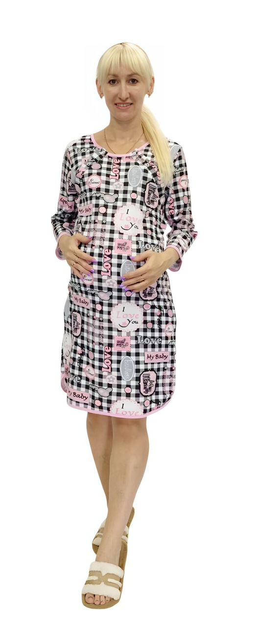 Трикотажна туніка для годування на байці, фото 1