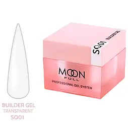Гель для нарощування Moon Full Builder Gel 30ml №SQ01 прозорий без HEMA та TPO, гіпоалергенний