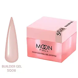 Гель для нарощування Moon Full Builder Gel 30ml №SQ08 персиковий без HEMA та TPO, гіпоалергенний