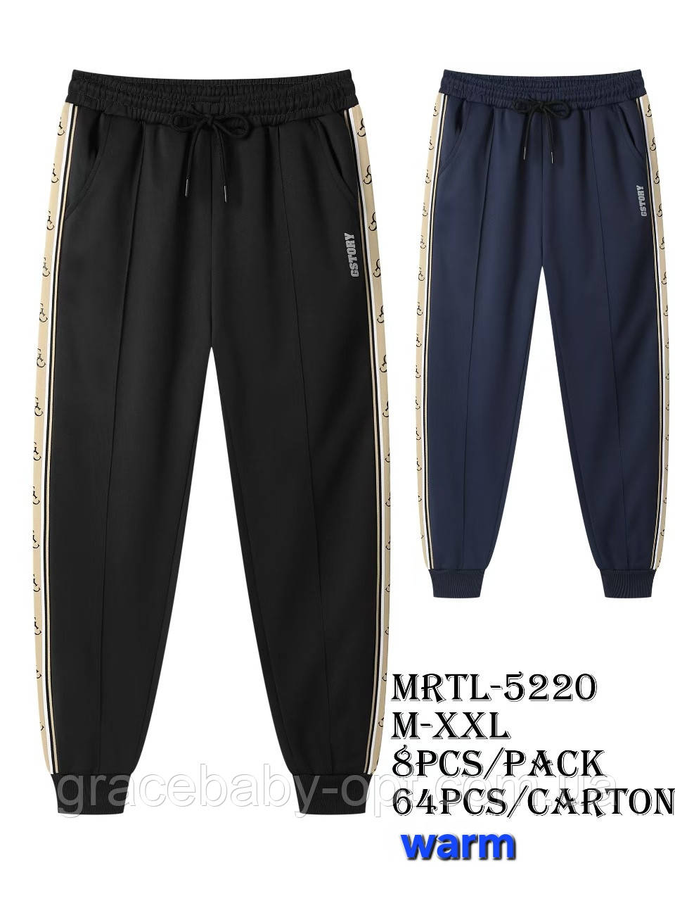 Спортивні утеплені штани чоловічі оптом, Glo-story, M-2XL рр, No MRTL-5220, фото 1