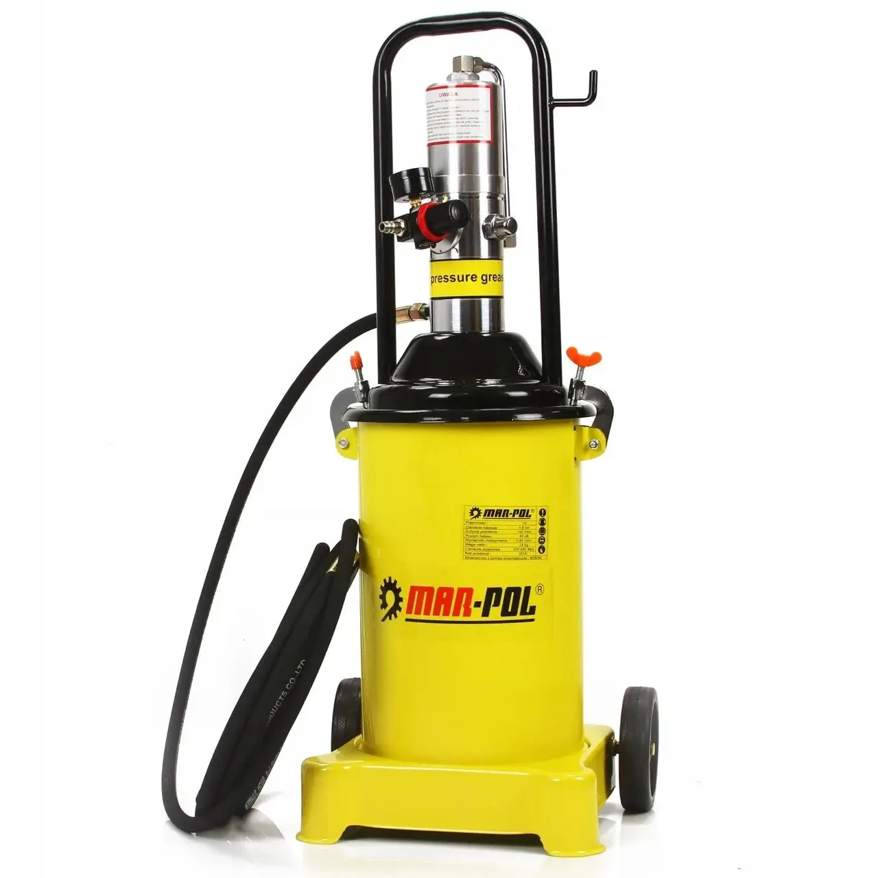 Пневматичний шприц для змащування Mar-Pol M78059 12 л з пістолетом і шлангом, фото 1