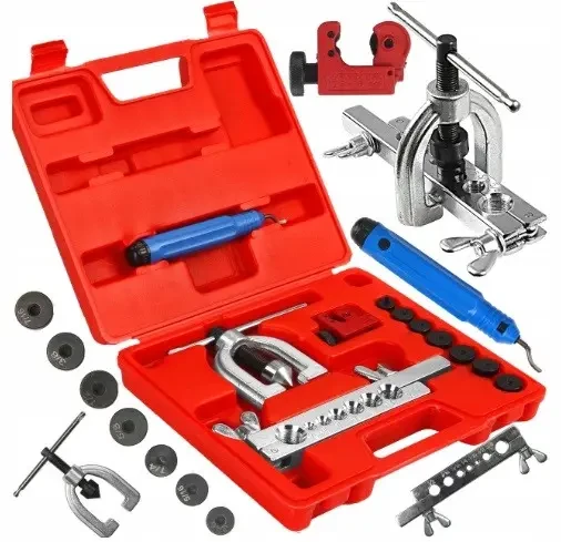 Набір для вальцювання трубок 11 ел. у кейсі Mar-Pol M57751C — обтиск, розвальцювання, різання, зачистка, фото 1