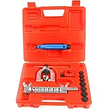 Набір для вальцювання трубок 11 ел. у кейсі Mar-Pol M57751C — обтиск, розвальцювання, різання, зачистка, фото 2