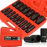 Набір ударних головок Mar-Pol M58256 1/2” 10–32 мм — 16 шт, CrV сталь, у кейсі, фото 2