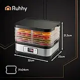Сушарка для грибів, овочів і фруктів RUHHY 400 Вт – потужна, містка та економна, фото 9