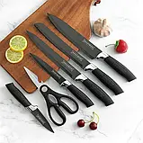 Набір кухонних ножів Royalty Line RL-NC07B, 7 предметів з обертовою підставкою, нержавіюча сталь, фото 3