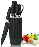 Набір кухонних ножів Royalty Line RL-NC07B, 7 предметів з обертовою підставкою, нержавіюча сталь, фото 2