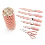 Набір кухонних ножів Royalty Line RL-NC07P, 7 предметів з обертовою підставкою, нержавіюча сталь, фото 2