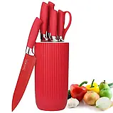 Набір кухонних ножів Royalty Line RL-NC07R , 7 предметів з обертовою підставкою, нержавіюча сталь, фото 3