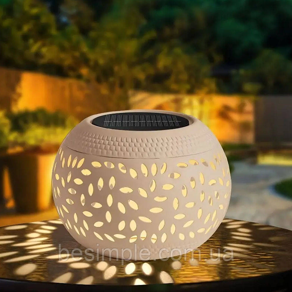 Садовий світильник на сонячній батареї, 15х11см / Вуличний світильник / Садовий ліхтар / Вуличний ліхтар, фото 1