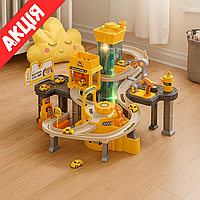 Трек з машинками для дітей з музикою JP 588-13 Дитячий паркінг гараж з ліфтом Розвиваючий автотрек для дітей