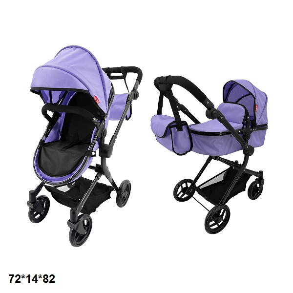 Коляска для ляльок трансформер 2в1, CARRELLO ALFA + сумка, 72*14*82 см, 9707 PURPLE, фото 1