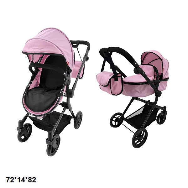 Коляска для ляльок трансформер 2в1, CARRELLO ALFA + сумка, 72*14*82 см, 9707 PINK, фото 1
