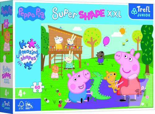 Пазли картонні Супер форми"-"Ігри з братиком" Веселе порося 3-4 роки 60 ел. XXL ТМ "TREFL" Польща (50011), фото 1
