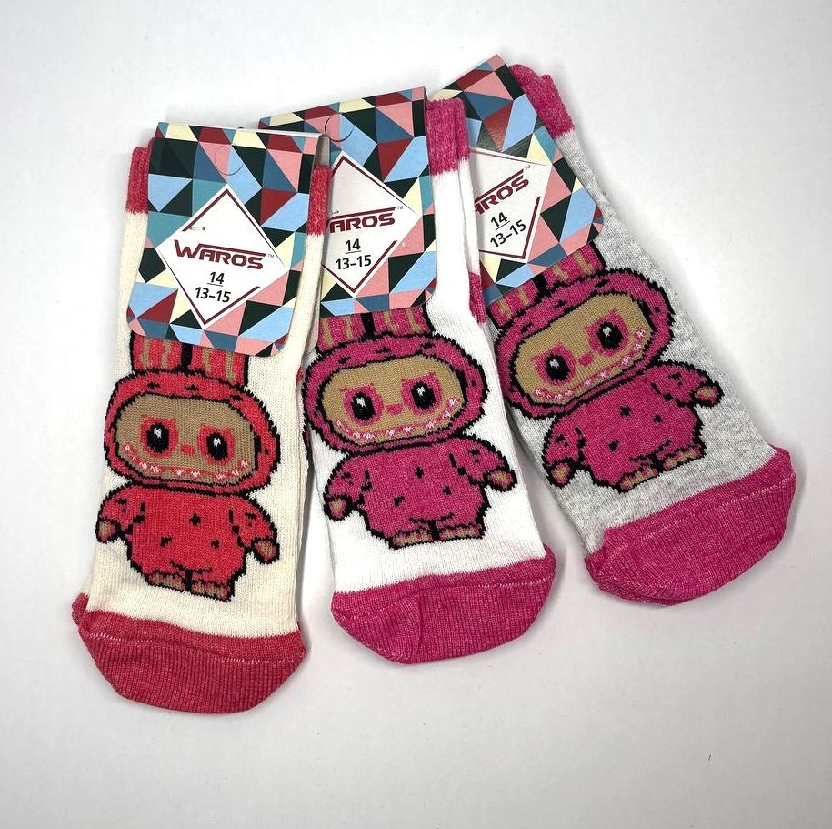 Шкарпетки дитячі Лабубу 14 р. (12 пар!) Демісезонні Варос, фото 1