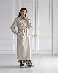 Тренч жіночій подовжений з поясом Dior бежевий