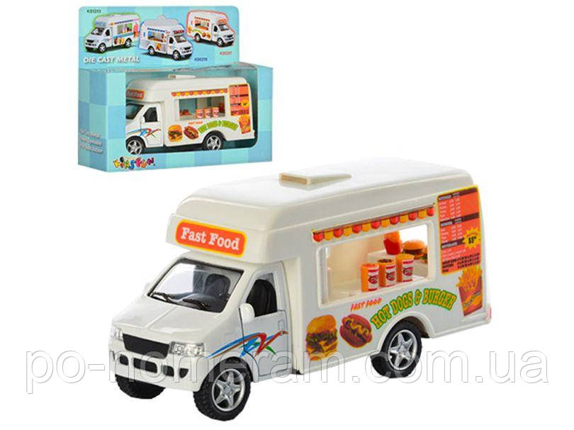 Kinsfun Машина (KS5257W) FAST FOOD TRUCK 5’, відчин, двері, в кор-ці настільна гра, фото 1