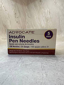 Голки інсулінові Адвокат ADVOCATE Pen Needles 31G/5мм, 100 шт