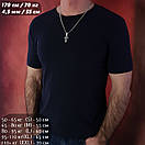 Чоловіча срібна цепочка з хрестиком на жорсткому вушку. Срібний хрестик і ланцюжок бісмарк срібло. 55 см, фото 8