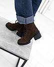 Зимові жіночі замшеві черевики шоколадного кольору 36-41, фото 10