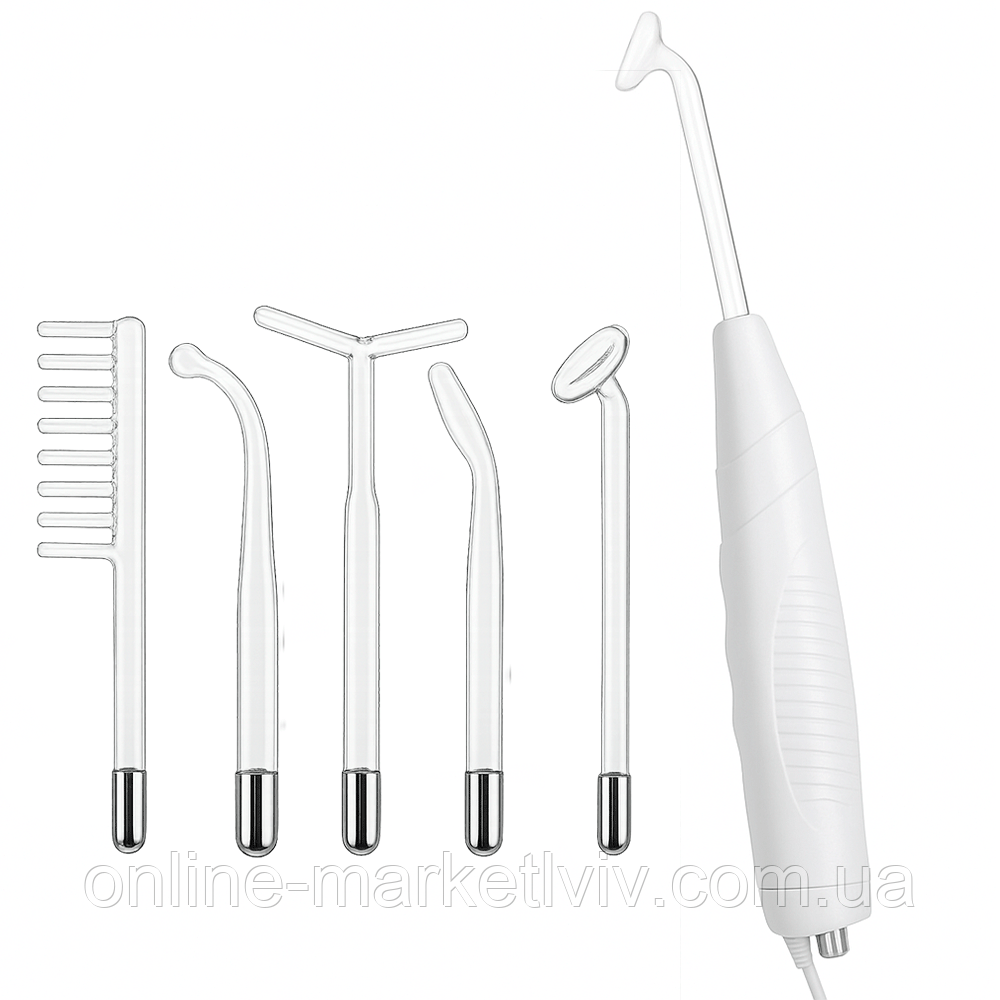 Апарат дарсонваль + 5 насадок, від мережі, MAG-638 / Дарсонваль для волосся / Косметологічний дарсонваль, фото 1