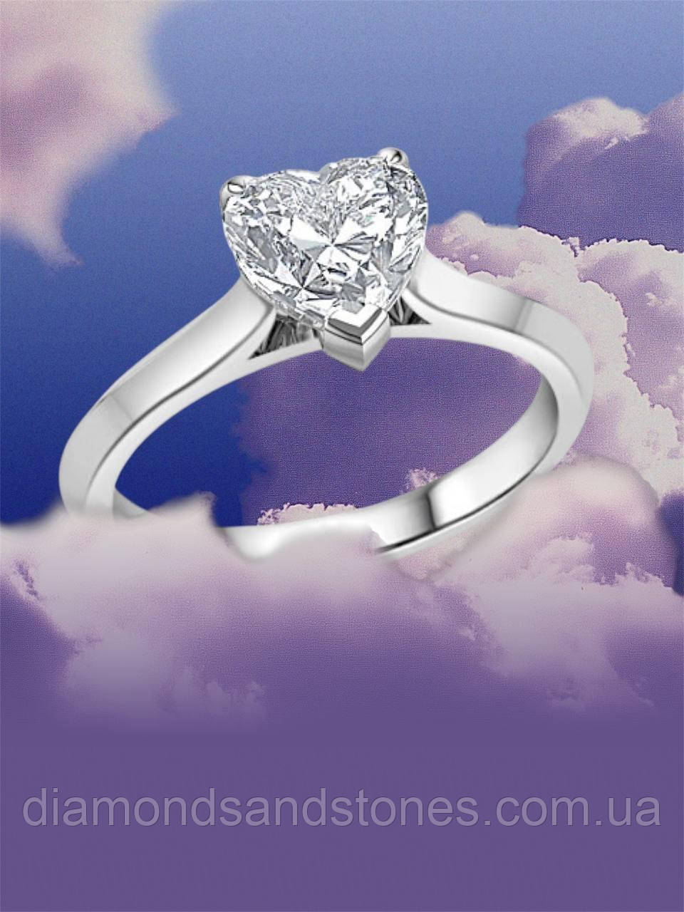 Золота Каблучка з Діамантом Серце GIA 0.5 карат [Безкоштовне Виготовлення], фото 1