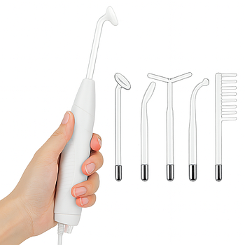 Косметологічний дарсонваль для обличчя та тіла + 5 насадок, від мережі, MAG-638 / Апарат для догляду за волоссям