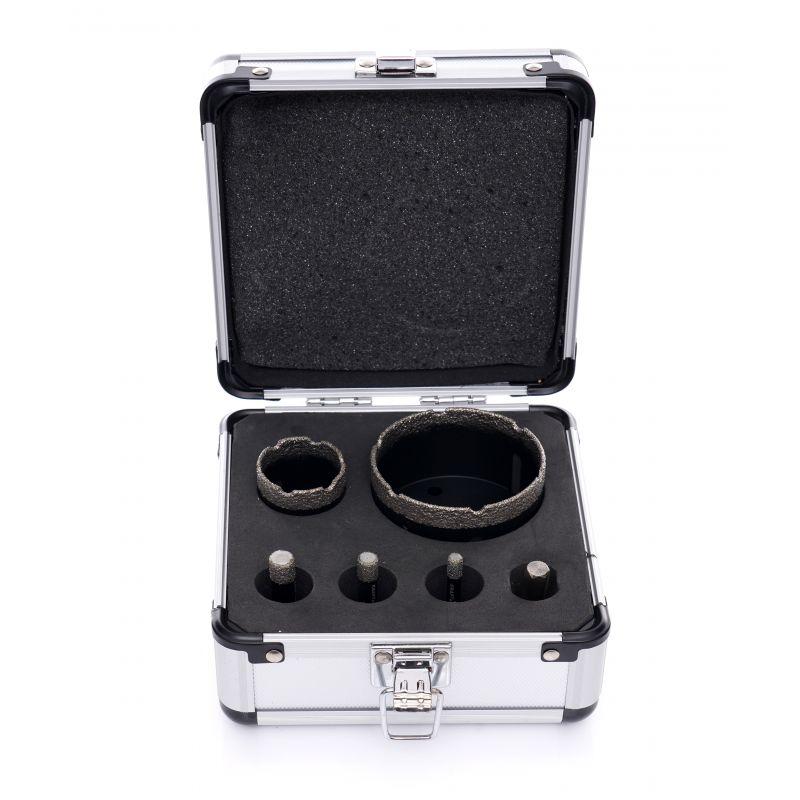 Алмазні коронки у кейсі 6 шт. Набір коронок по кераміки 6 шт. Kraft&Dele KD11226, фото 1