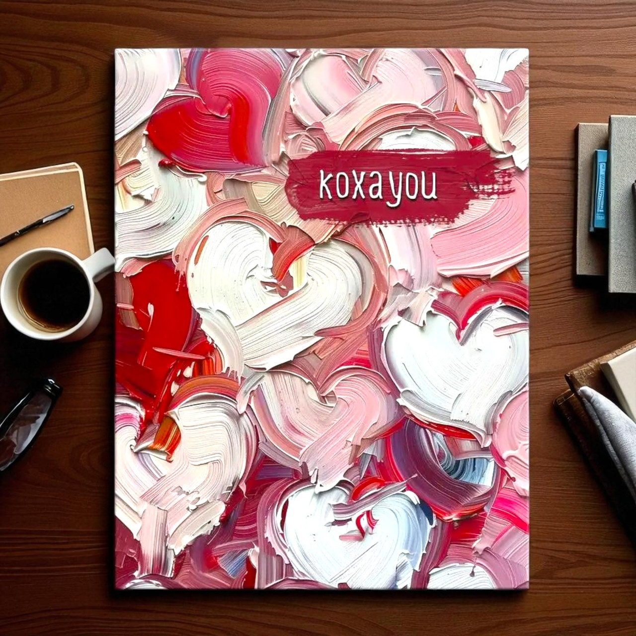 Картина "Кохаyou " Відомі Фрази Кохання Мотивація Стильний Декор на Подарунок Друк на Холсті 30х23см, фото 1