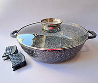 Сотейник із гранітним покриттям 28 см Styleberg st-1463 чорний 4.1л