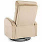 Кресло реклайнер качалка Olimp бежевый бархат механическое с высокой спинкой в современном стиле, фото 4