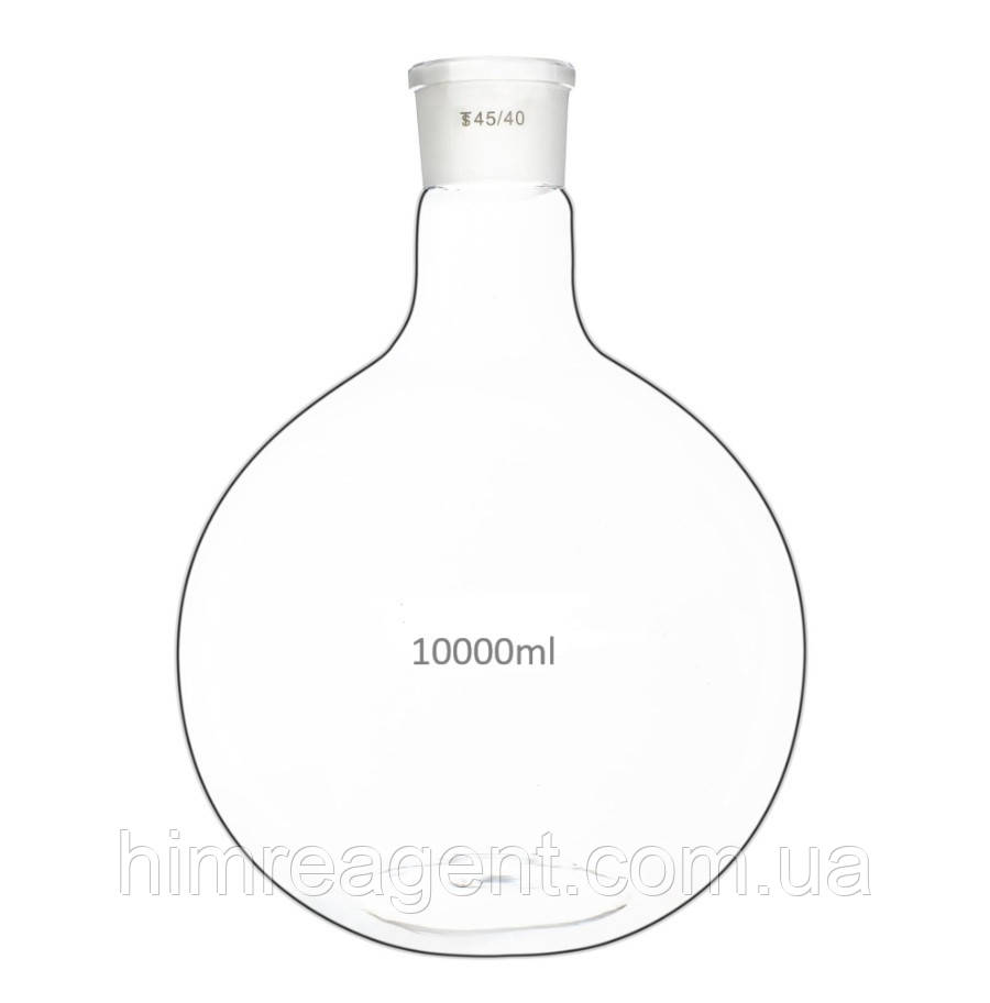 Колба (10000 мл.) плоскодонна зі шліфом 45/40, фото 1