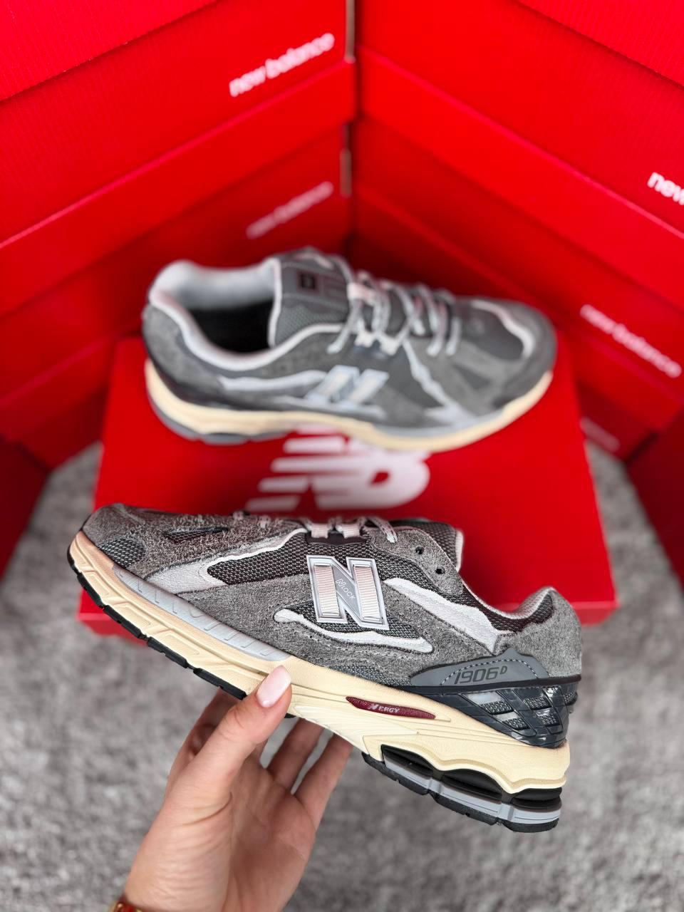 Чоловічі кросівки New Balance 1906D GTX Grey Beige, кеди замша водонепроникний текстиль сірі. Чоловіче взуття