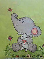 Комплект бавовняного ліжка для новонароджених ".Слоники"