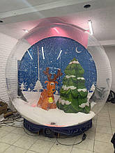 Надувна диво-куля прозора фото-зона 3 м із зимовою декорацією та вбудованим вентилятором