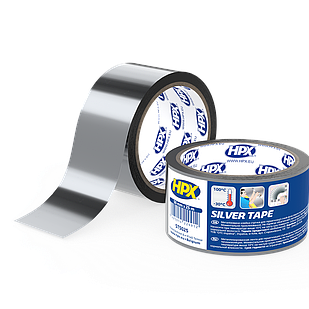 HPX Silver Tape, 50мм x 25м, металізована самоклеюча стрічка (металізований скотч) HPX