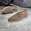 Лофери, туфлі чоловічі бежеві замшеві (натуральна замша) для чоловіків на весну осінь, розміри 40-45, фото 3