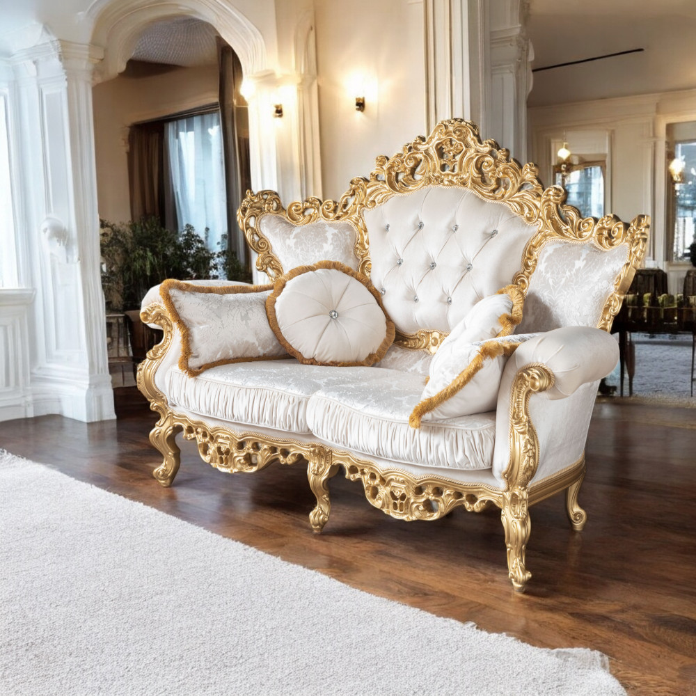 Диван класичний двомісний в стилі Бароко Мадонна (преміум клас) натуральне дерево, фото 1