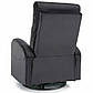 Крісло реклайнер обертове Olimp чорний оксамит механічне з функцією гойдання для дому, фото 3