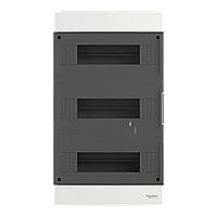 Щит пластиковий Easy9 EU, навісний, 3 ряди по 12 модулів, димчасті двері