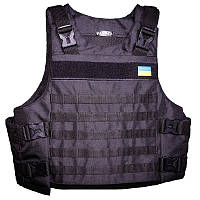 Плитоноска с установкой боковой и кевларовой защиты кордура Kirasa черная (KI101) dribnyci