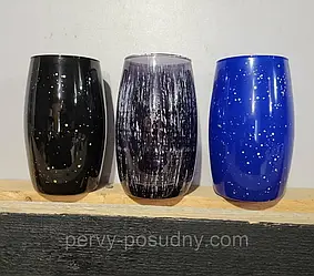 Ваза кольорова ЧОРНА скляна h 15 см