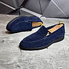 Лофери, туфлі чоловічі сині замшеві (натуральна замша) для чоловіків на весну осінь, розміри 40-45, фото 3