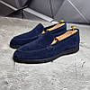 Лофери, туфлі чоловічі сині замшеві (натуральна замша) для чоловіків на весну осінь, розміри 40-45, фото 2